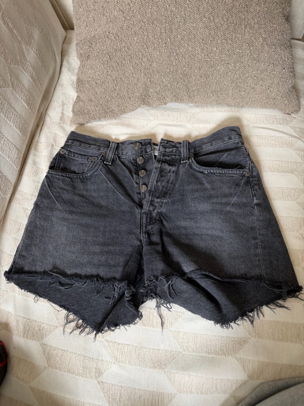 Agolde Parker Black Denim shorts